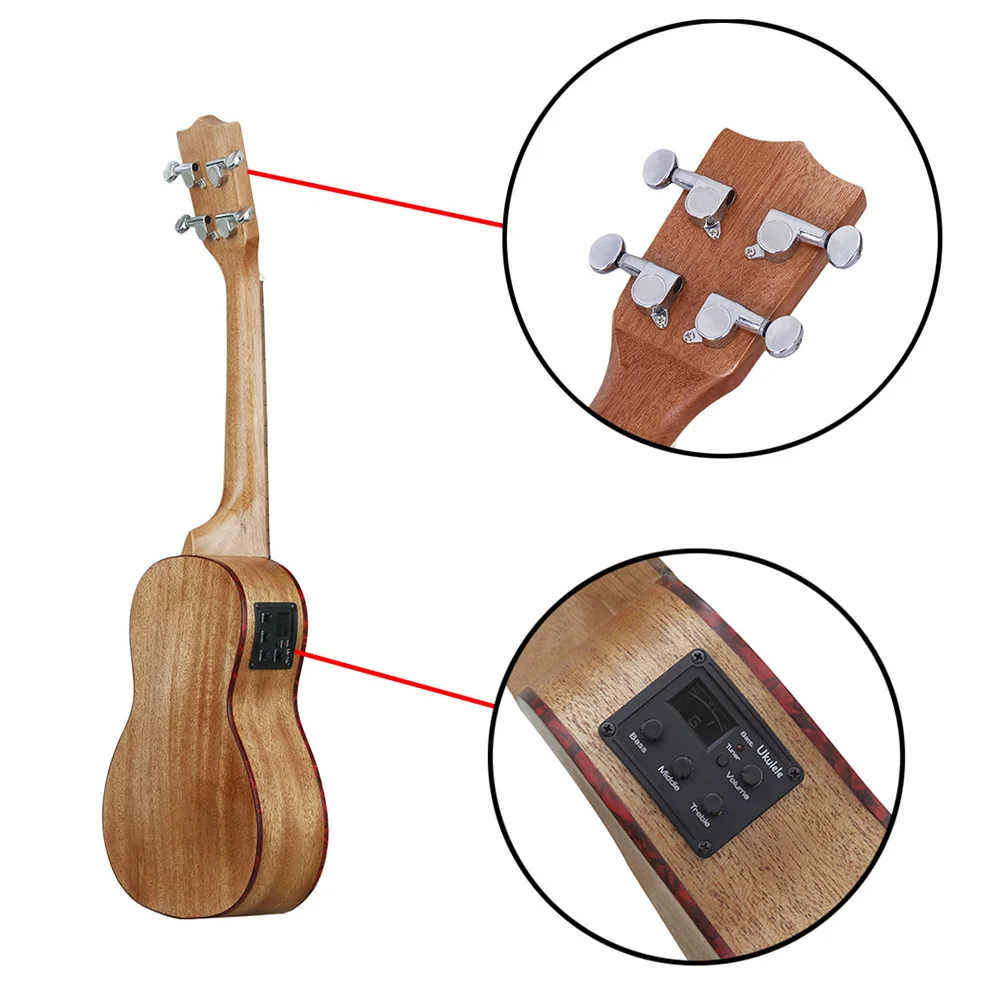 

FSTE-IRIN 24 inch Ukulele Sapele Wood with LCD EQ