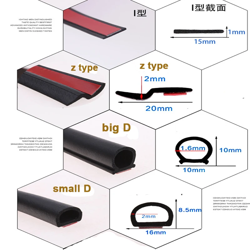 Atreus 2 м маленький D 3M клейкий автомобильный резиновый уплотнитель звукоизоляция