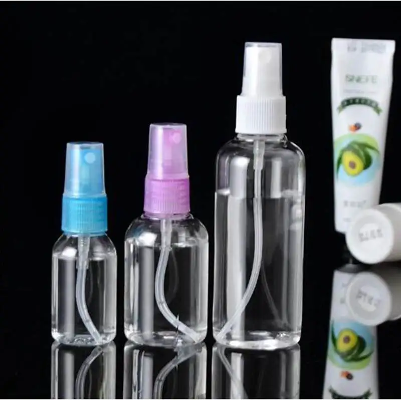 

30/100/50ML Portable Clear Travel Empty Spray Bottles Plastic PET Clear Sample Vials Cosmetic Perfume Atomizer Watering can