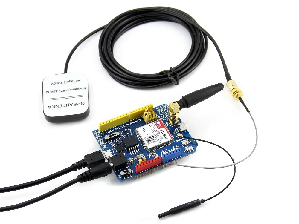 

Waveshare GSM/GPRS/GPS Shield (B) Arduino Shield Based on SIM808 Comes with EU plug power adapter