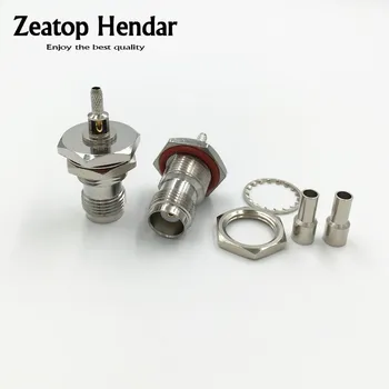 

100Pcs Brass TNC Female Jack RF Electronics Wire Terminal Bulkhead Window Crimp Connector for RG174 RG316 LMR100 Coaxial Cable