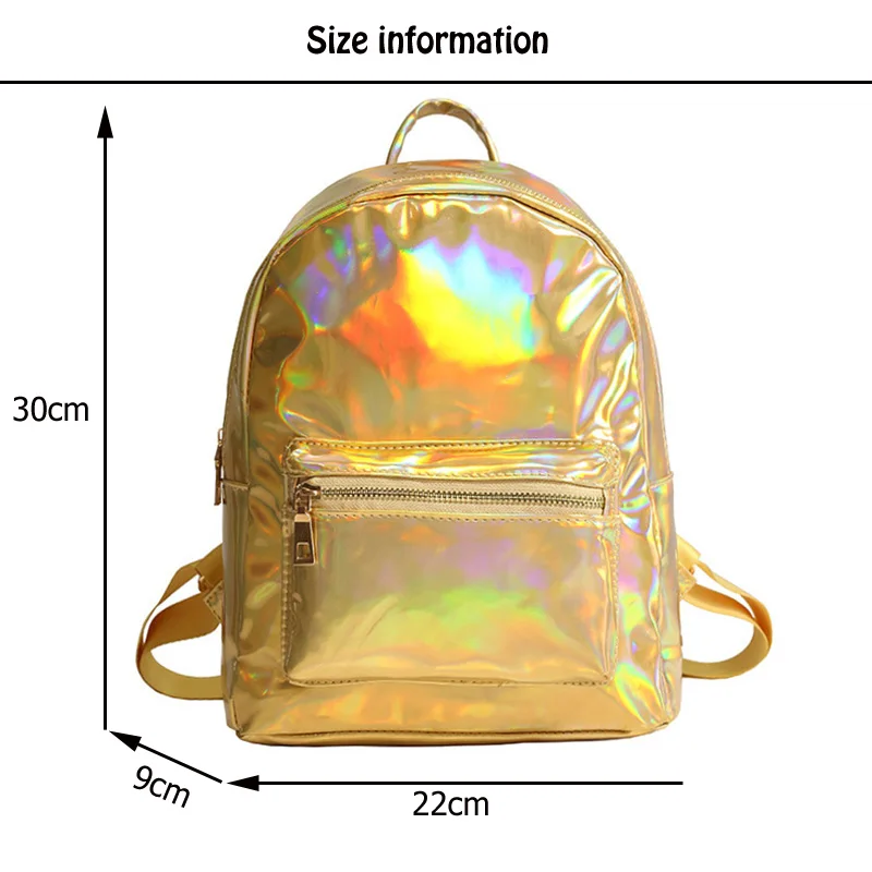 Маленький голографический рюкзак, лазерная голографическая сумка, mochila feminino, серебряный, многоцветный, для начальной школы, кожаный рюкзак, zaino olografico