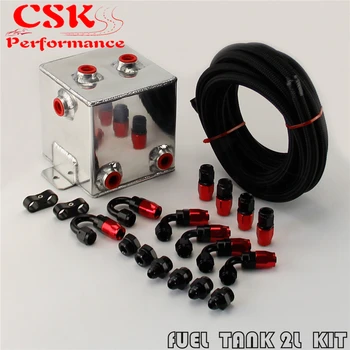 

2L Aluminium Surge tank kit mirror polish Fuel 2L Universal Complete Fuel Surge Tank 2 Litre Swirl Pot System kit BLACK
