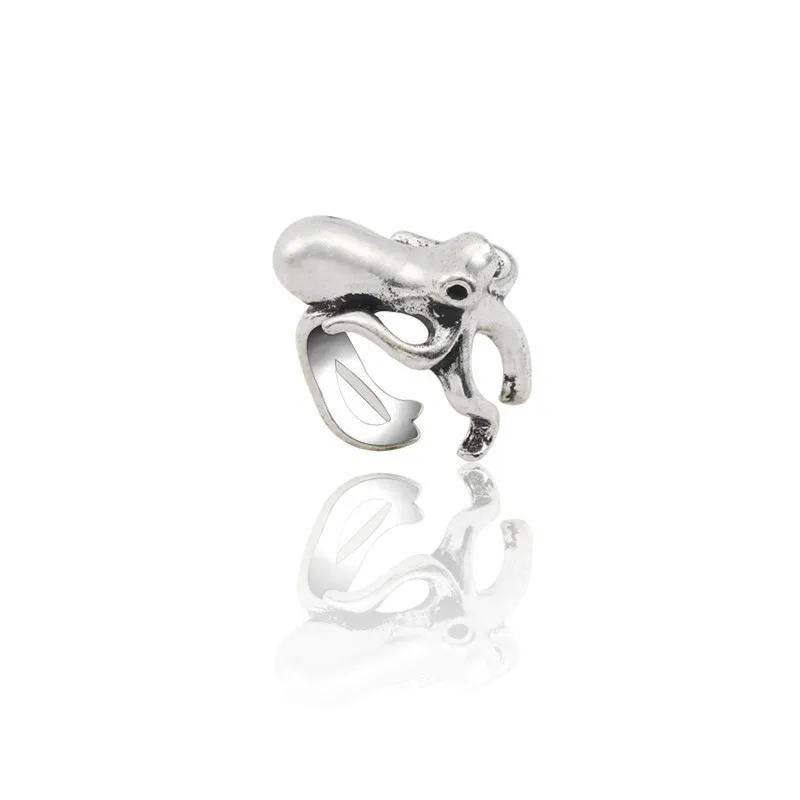 

Punk Vintage Titanium Steel Ring Men Retro Octopus Claw Ring Silver Adjustable Animal Ring Jewelry Christmas Gifts Anillos Mujer