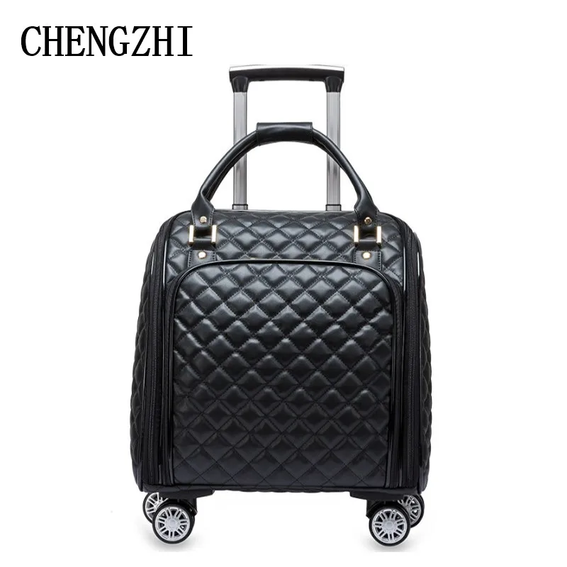 CHENGZHI 1" дюймовые женские сумки высокого качества из искусственной кожи на колесиках сумки для путешествий