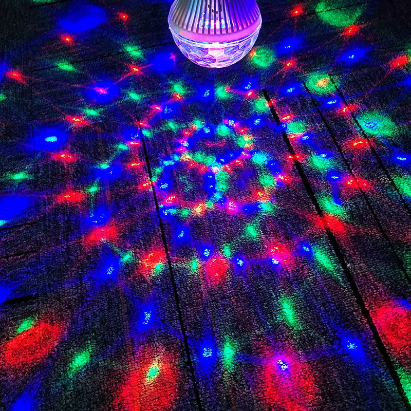 

85-265V RGB LED Stage Light E27 5W 9W Auto Rotating LED Bulb KTV Bar Disco Dance Party Lamp Crystal Ball Christmas Holiday Light
