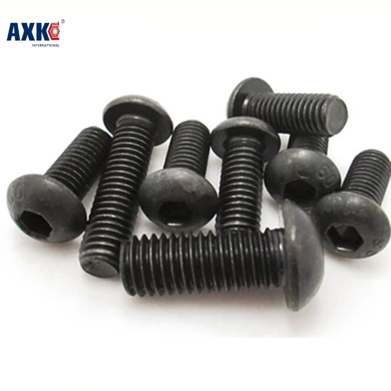 

2019 Parafusos 100pcs Grade10.9 Iso7380 M2.5*3/4/5/6/8/10/12/14/16/18/20 2.5mm Hex Socket Button Head Screws Steel With Black