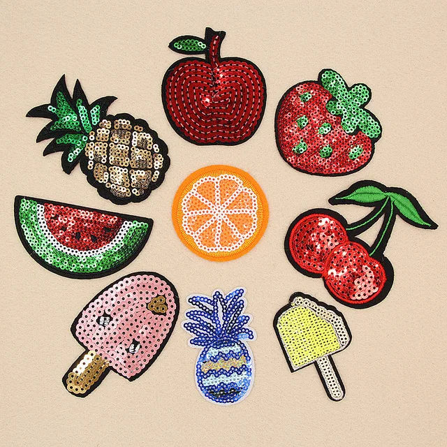 

DoreenBeads Embroidered Fruits Sequin Patch Appliques Sticker For Costume Badges For T-shirts Apparel Accessories Cherry 1PC