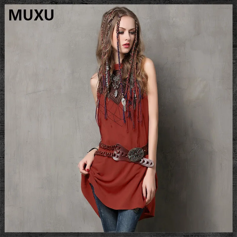 MUXU summer sexy vestidos vintage dress embroidery font b womens b font font b clothing b