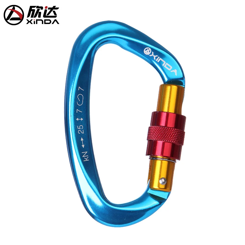 جديد 25KN السلامة المهنية ماستر قفل D مشبك تسلق قفل حلقة تسلق تسلق الصخور مشبك المعدات في الهواء الطلق اكسسوارات