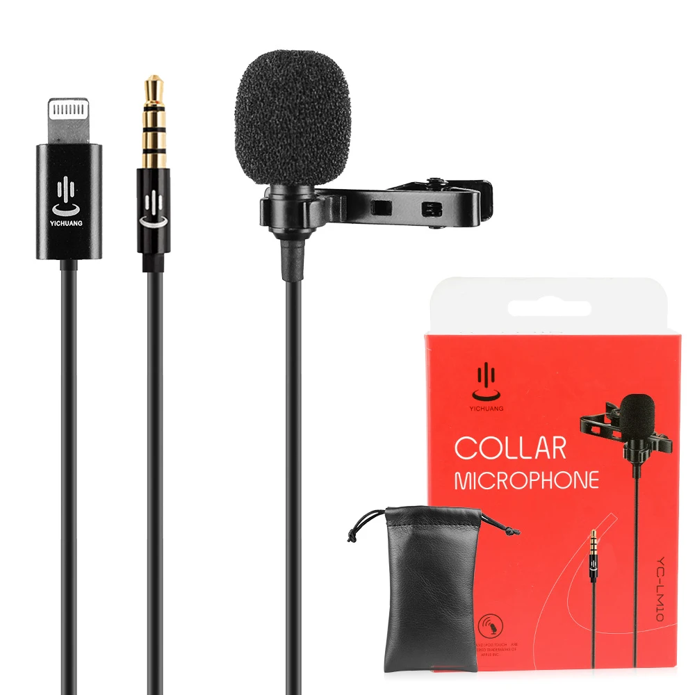 

YC-LM10 Lavalier Audio Video Phone Microphone Condenser Mic Recorder for iPhone X 8 7 6 6s Plus Canon Nikon DSLR Zoom Camcorder