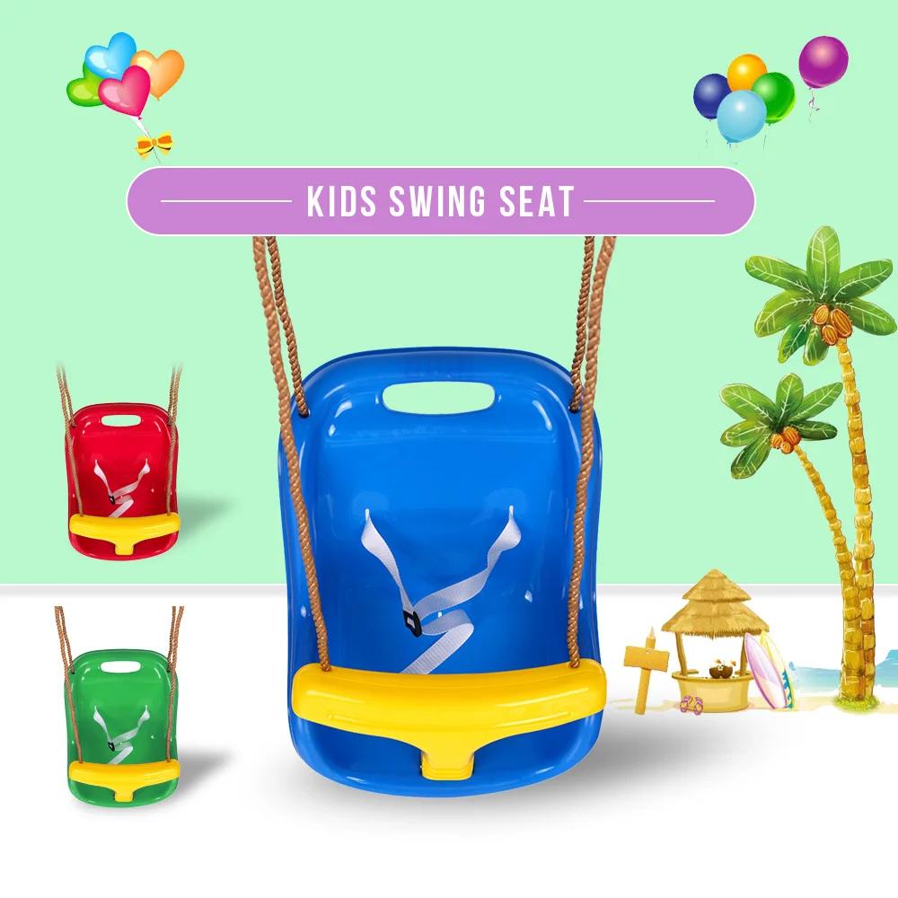 

Baby Children Kid Swing Tree Plastic Swing Seat Hanging Swing Seat Indoor Playground Backyard Summer Holiday Gift with Rope