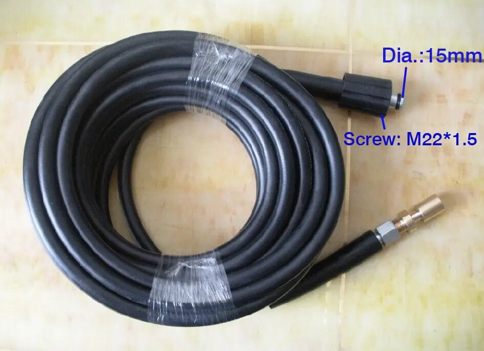 Car washer hose with quick connector M22*1.5*15mm 400Bar 5800PSI high
