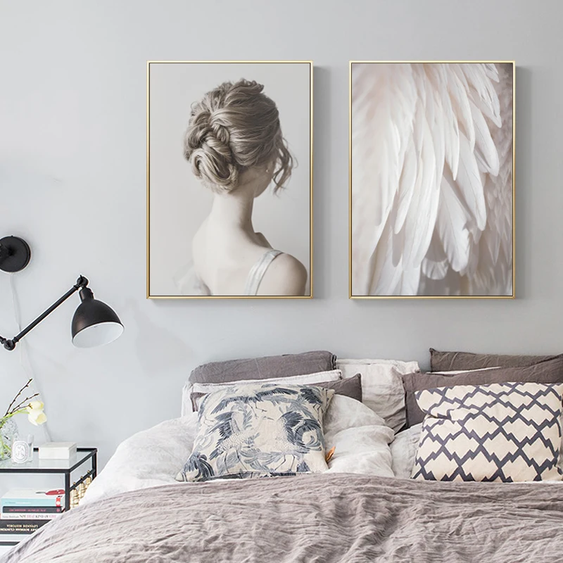 

Modern You are My Angle Beauty Feather Prints Art Canvas Paintings POP Poster Wall Pictures Gift Girls Bedroom Home Decoration
