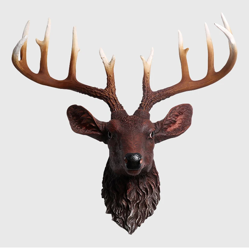 

Creative Wall Decoration American Simulation Deer Head Wall Mural Decorations Resin Bar Strap Nordic Deer Head Hang Crafts Resin