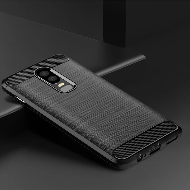 

On For OnePlus 6 6T OnePlus 7 Case Cover Soft Silicon TPU Carbon Fiber Pouch Fundas phone For OnePlus 7 7Pro 5 T Case Back Cover