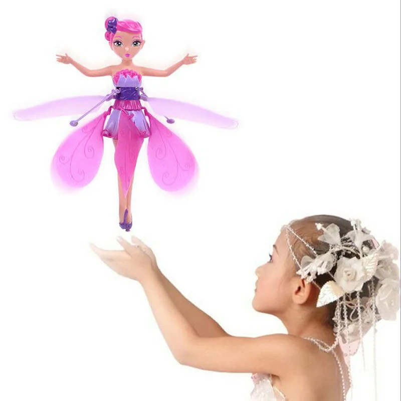 

New Flying Fairy Pink Theme Party Toys Induction Control Fashion Flying Boneca Kids Gifts Toy Light Electronic Wholesale