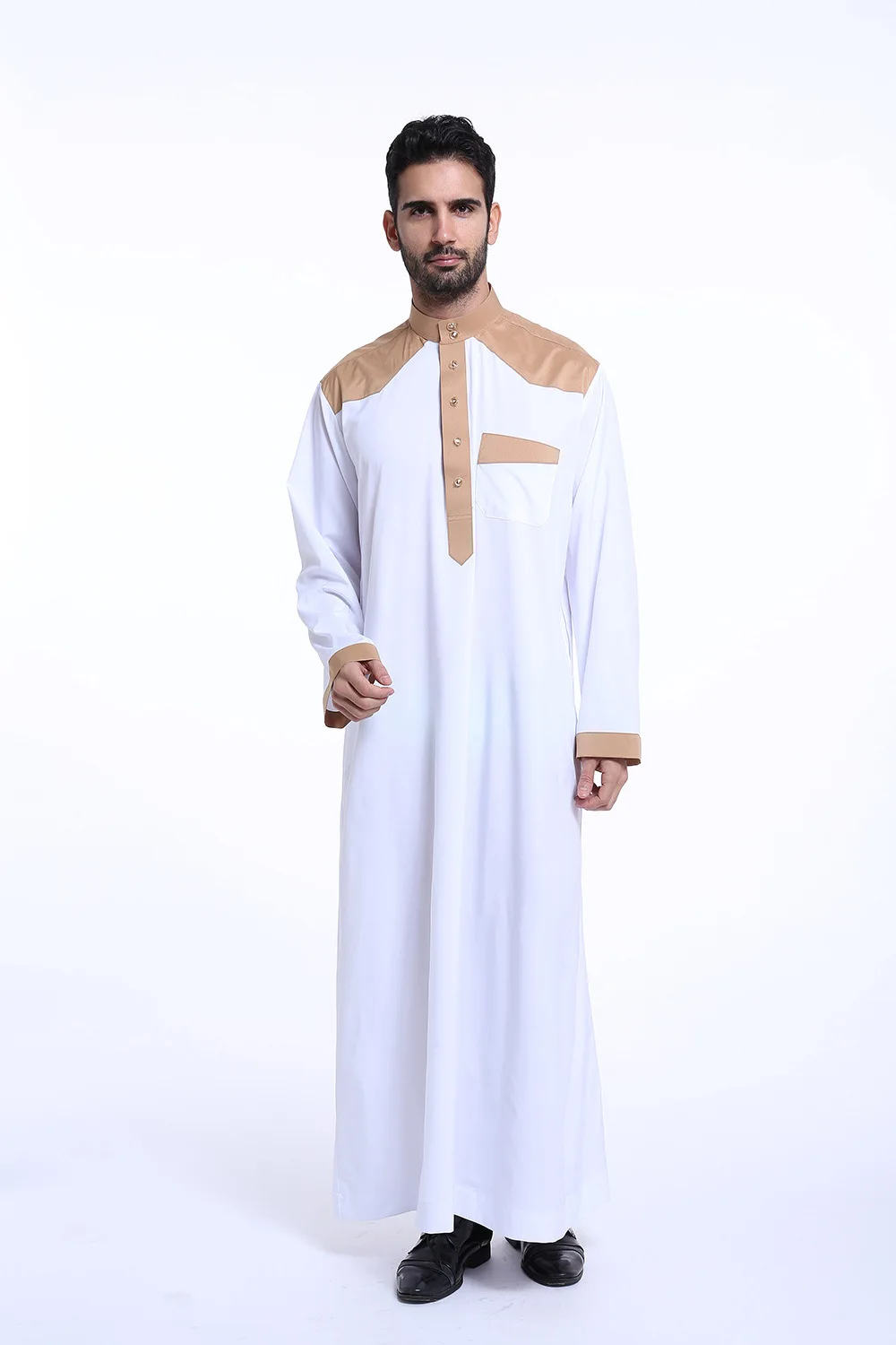 Рамадан 2019 мусульманское мужское белое платье с длинными рукавами Мужская
