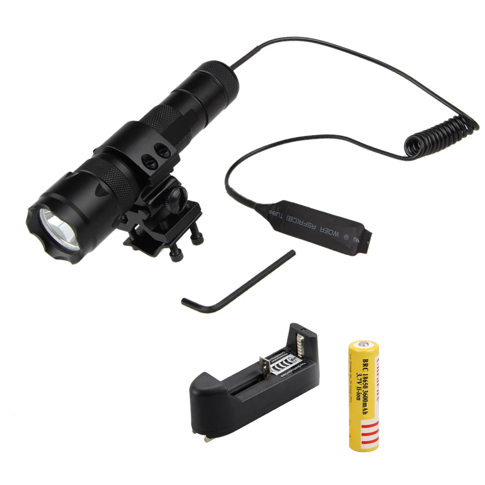 

WF-502B 1000LM Green Q5 LED Flashlight Hunting Light Torch+Mount Gun+Remote Pressure Switch+Charger
