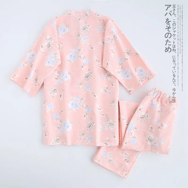 Японский юката халаты пижамы наборы для ухода за кожей Зимние теплый халат костюмы утолщение хлопковые топы и штаны халат пижам