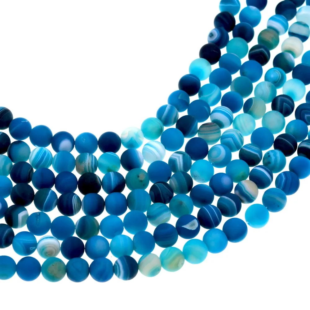 Wholesale Natural Stone Beads Round Blue 10mm Agates Beads For Jewelry