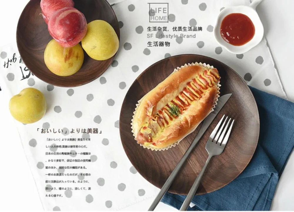 Японский черный орехового дерева блюдо сухофрукты тарелка блюдце закуски овощные соленья плоская бабочка творческий деревянный поднос