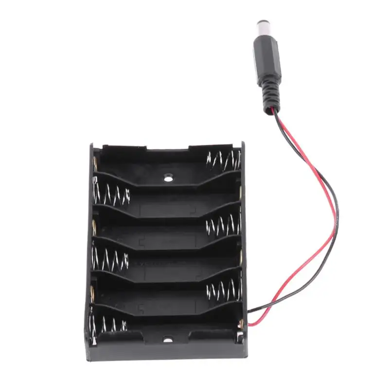 

ALLOYSEED 9V 6 AA Battery Slot Battery Case Box Kit for Arduino Boad Power Bank Battery Holder Plastic Holder Storage Box Case