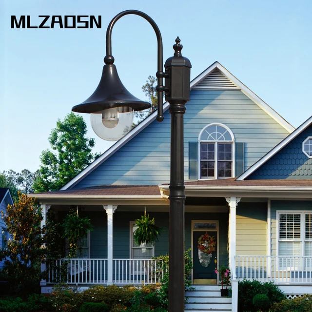 Us 159 54 14 Off Mlzaosn Outdoor European Garden Lights High Pole Ip54 Aluminum Waterproof Led Landscape Street Courtyard Lamp In