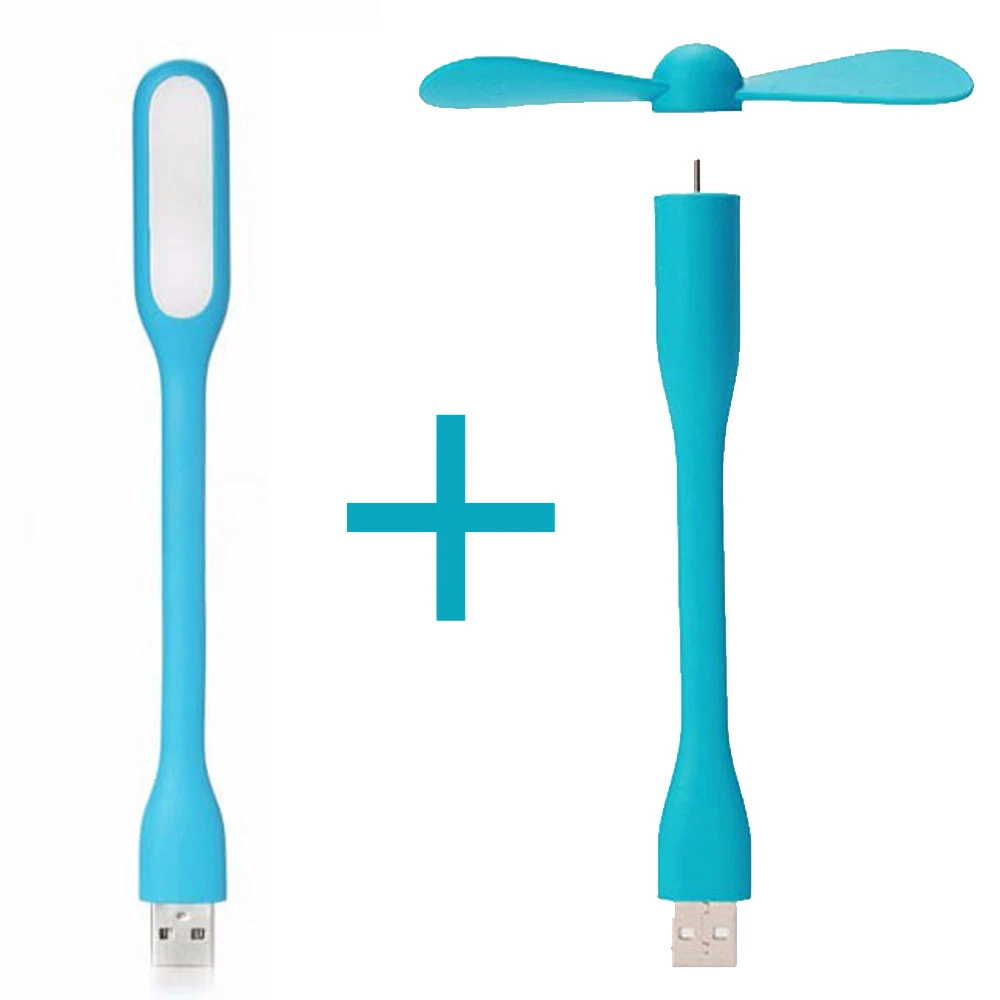 

6 Color USB Fan Flexible portable removable USB Mini Fan and LED Light Lamp For all Power Supply USB Output USB Gadgets