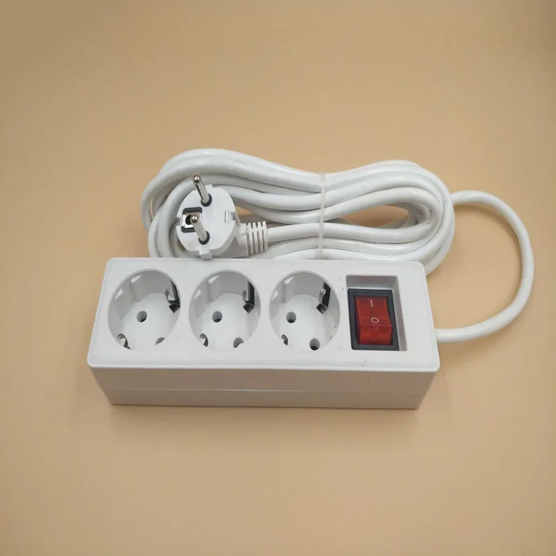 Pаспродажа 5 м удлинитель 250 V 10A 3 4 5 ЕС Plug Розетки переменного тока Мощность Зарядное устройство настенная розетка шнур питания полосы адаптер с выключа...
