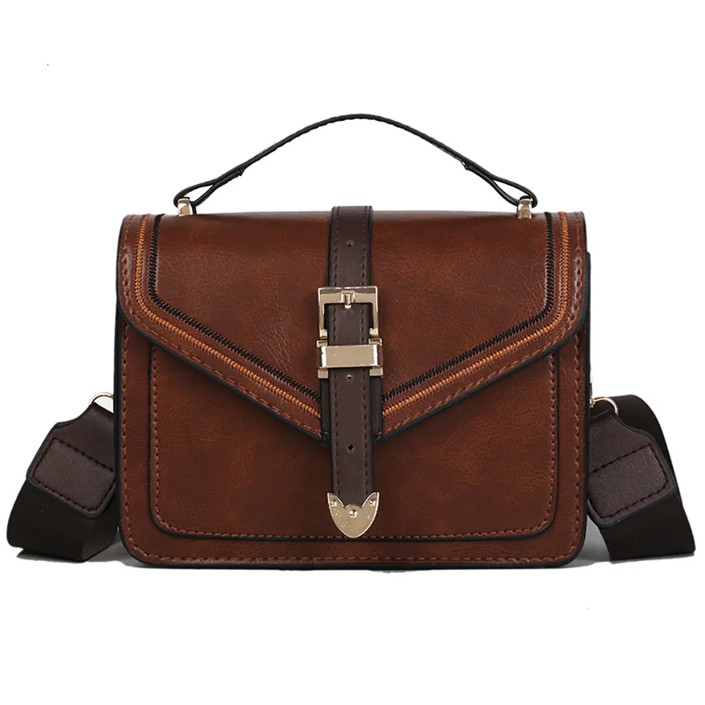 

Women Shoulder Bag Retro Wide Shoulder Strap Messenger Bag Small Square Bag Bolso bandolera mujer #Zer
