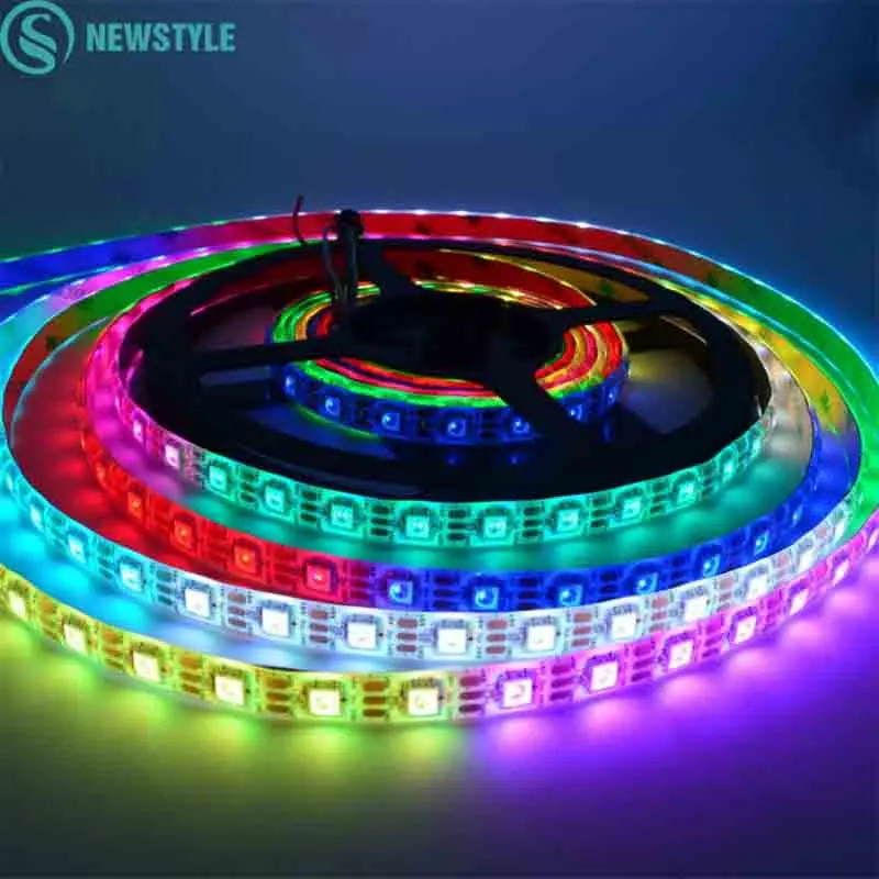 5m Dc5v Rgb Led Strip Light Ws2812 Ip20 Ip65 Ip67 Waterproof For