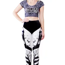 Эластичные повседневные штаны с 3D цифровой печатью черно-белые комиксы узор женские Леггинсы 7 размеров одежда для фитнеса