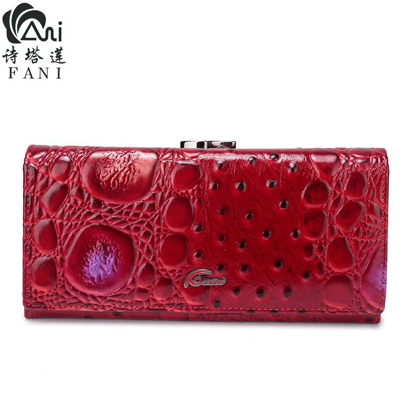 

FANI Women Wallets Long Purse Vintage Solid multiple Cards Holder Clutch Fashion Standard Wallet New Hot Ladies Purse Coin Bag