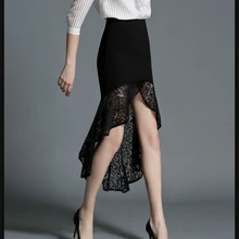 Весна Лето Элегантная Лоскутная кружевная юбка-годе Женская новая одежда сексуальные кружевные юбки с рыбьим хвостом