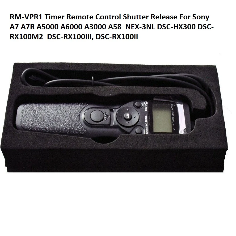 Lightdow RM VPR1 LCD Wire Timer Remote Control Shutter Release For Sony A7 A7R A5000 A6000