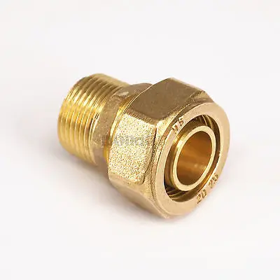 Прямой Латунный компрессионный соединитель для труб 16x20 мм IDxOD x 3/4 &quotBSP подогрева
