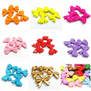 

Wholesale ! Large Size 46mm*36mm 60pcs/bag Acrylic Bow Chunky Beads