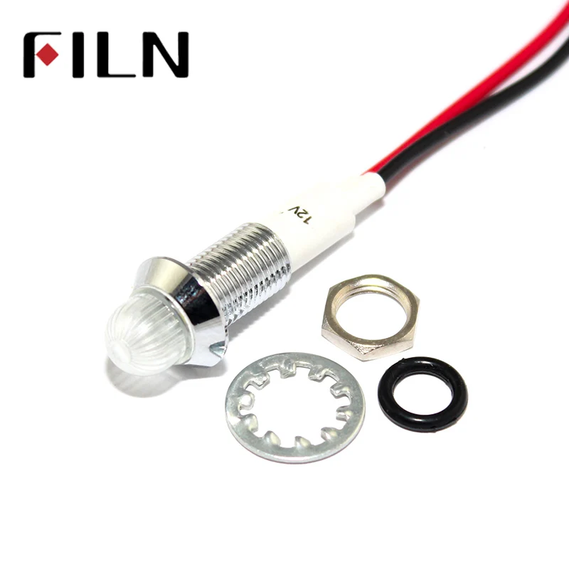 10mm LED Metal Indicator Light Waterproof IP67 Signal Lamp 3V 5V 6V 9V 12V 24V 110V 220V Red Yellow Blue Green White Pilot Seal (7)