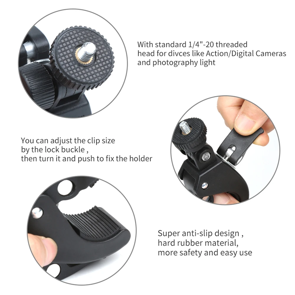 Крепление зажим для велосипеда GoPro Hero 9 8 7 5 Black Xiaomi Yi 4K Dji Osmo Sjcam Eken H9 Go Pro