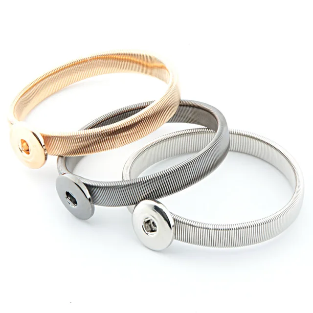 Papapress New 1pcs Findings Choker Snap Ons Spring Bracelet Fit Papapress New 1pcs Findings Choker Snap Ons Spring Bracelet Fit 18mm Metal On Sanps Watch