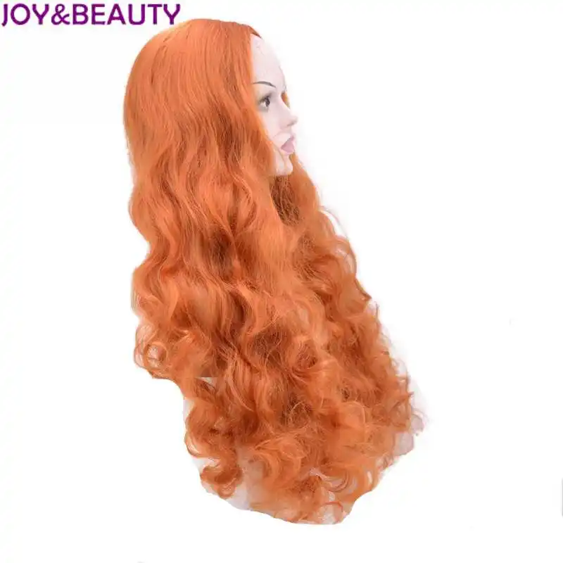 JOY& BEAUTY 26 дюймов Оранжевый цвет длинные вьющиеся парик синтетические волосы высокая температура волокно для Черный Белый для женщин парики