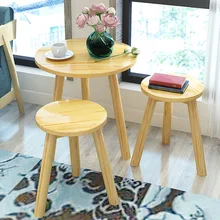 Three Pieces Round Table Solid Wood Cafe Tables Furniture