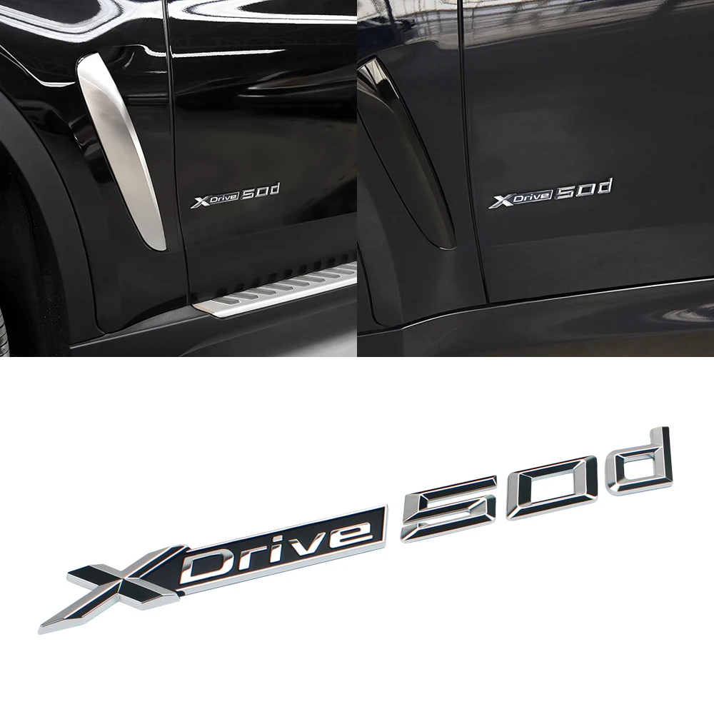 

3D Metal Sticker Car Emblem Xdrive 50D For BMW F25 X4 E70 E83 F26 E53 X5 X3 E39 E46 Z4 M3 M5 Rear Side Emblem Sticker and Decals