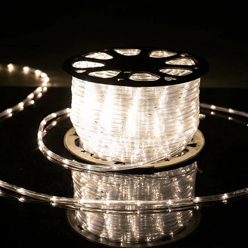 #Best DHL 90m roll 220V LED Strip Light Waterproof With Plug 8 Mode Multicolor Copper Rainbow Tube LED Fairy Garden Light Outdoor