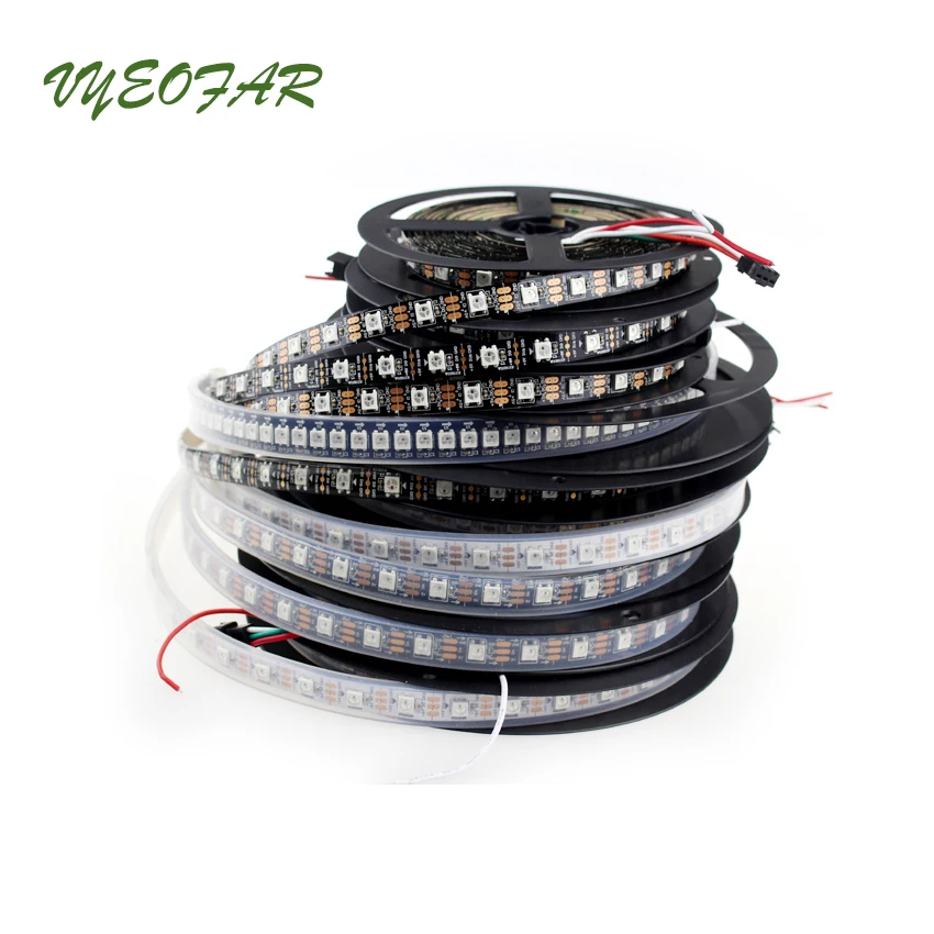 SK6812 RGB Full Color (similar ws2812b) 5m 30/60/74/96 leds/pixels/mindividual addressable led strip IP20/IP65/IP67 DC5V | Лампы и