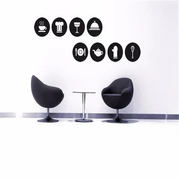 

Diy Wall Stickers Home Decor Adhesive Kitchen Tiles Cabinet Tableware Decals Cup Kettle Adesivo De Parede Kitchen Wallpapers