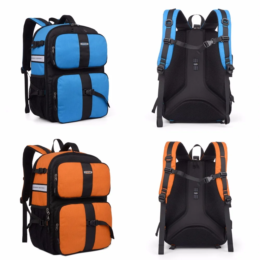 SINPAID Многофункциональный DSLR SLR камера рюкзак большое пространство водонепроницаемый фотографии аксессуары сумка цвет черный синий и оранжевый