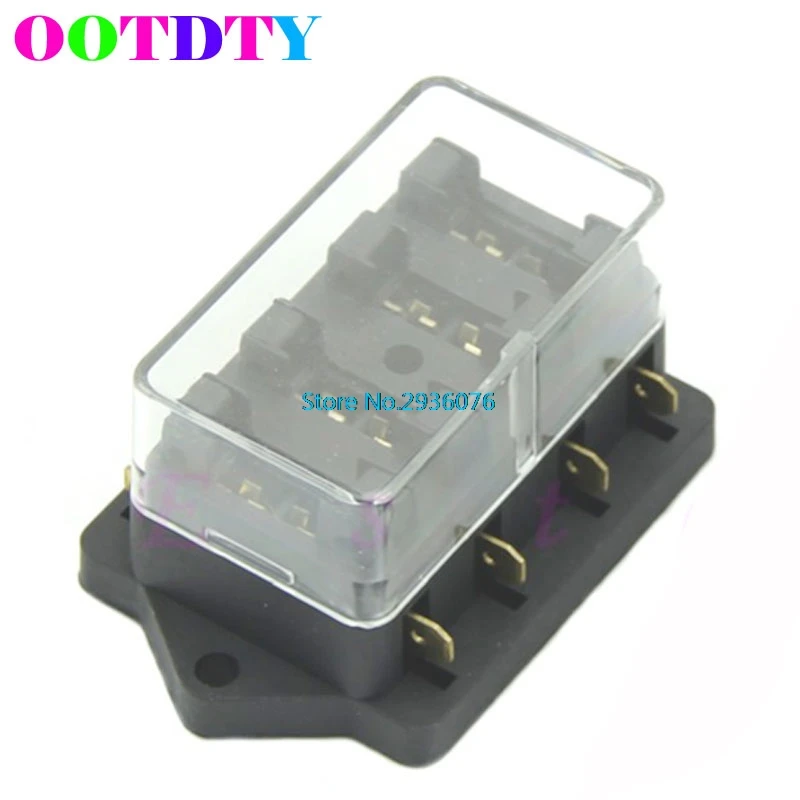 

4 Way Circuit Automotive Middle-sized Blade Standard Fuse Box Block Holder BX MY11_10