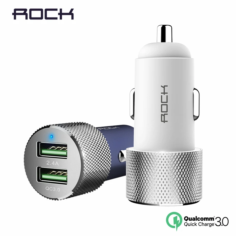 QC3.0 USB Car Charger, ROCK 2 USB Quick Charger 3.0 Car-Charger for iPhone X 8 7 for Xiaomi mi5 Samsung Galaxy S8 Note 8 etc